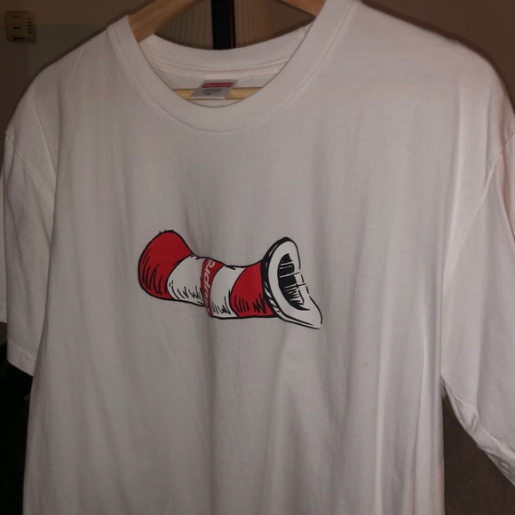 supreme cat in the hat tee white